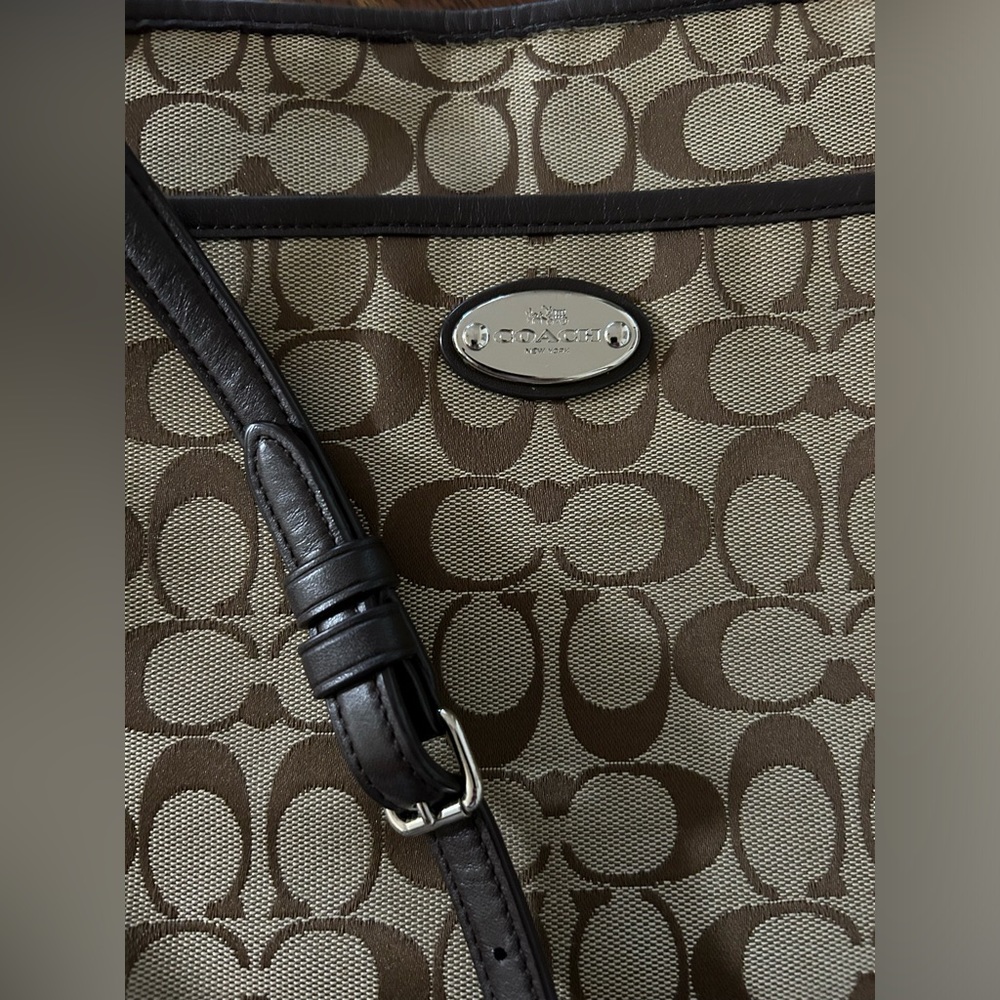 Coach Signature File Crossbody Bag - Brown/Khaki Canvas - Picture 3 of 10